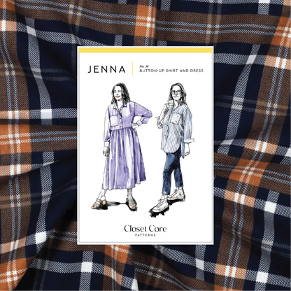 Jenna Checked Shirt Kit - Flannel Plaid in Navy