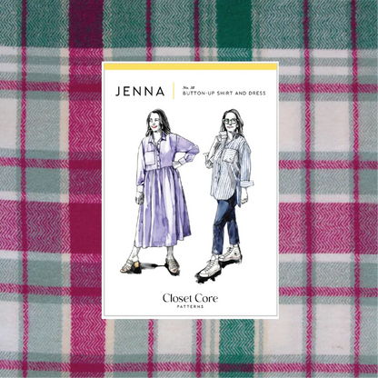 Jenna Checked Shirt Kit - Flannel Plaid in Eucalyptus by AGF