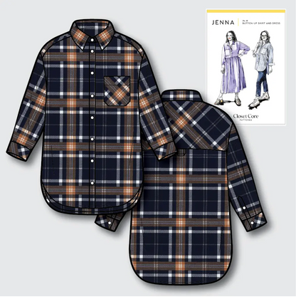 Jenna Checked Shirt Kit - Flannel Plaid in Navy