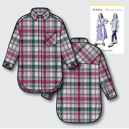 Jenna Checked Shirt Kit - Flannel Plaid in Eucalyptus by AGF