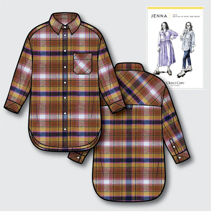 Jenna Checked Shirt Kit - Flannel Plaid in Toffee by AGF