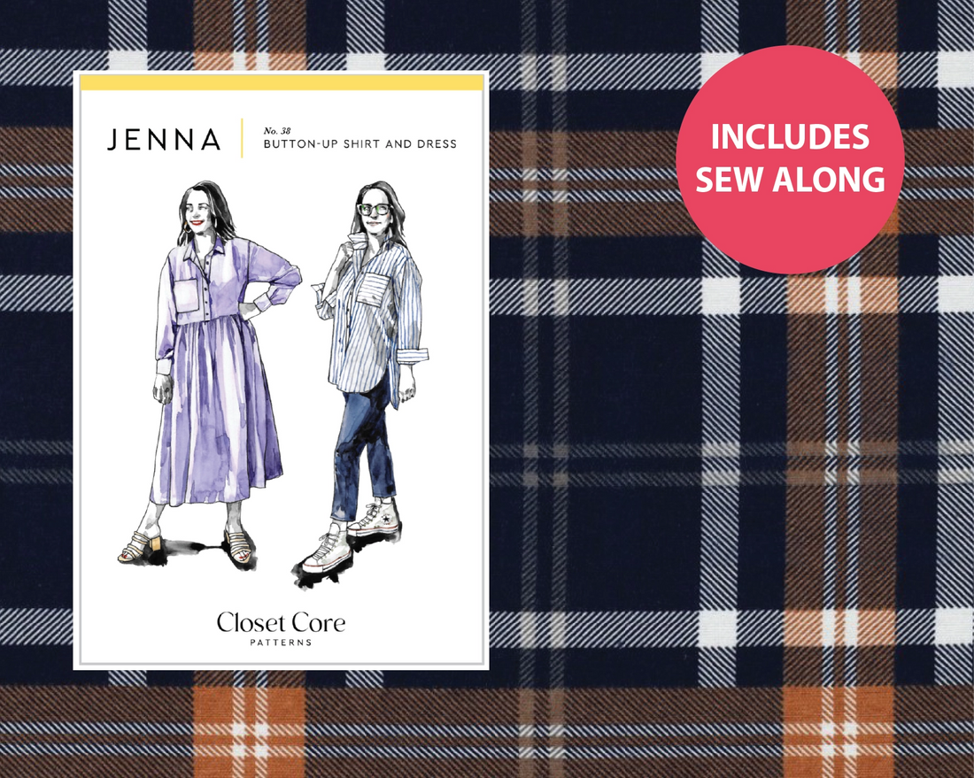 Jenna Shirt Kit - Flannel Plaid-Sewing Kit-Flying Bobbins Haberdashery