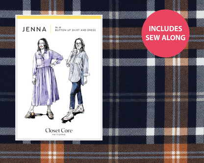 Jenna Shirt Kit - Flannel Plaid-Sewing Kit-Flying Bobbins Haberdashery