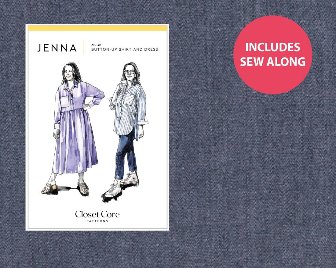 Jenna Shirt Kit - Cotton Chambray in Indigo-Sewing Kit-Flying Bobbins Haberdashery