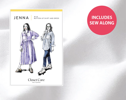Jenna Shirt Kit - Premium Cotton Poplin in White-Sewing Kit-Flying Bobbins Haberdashery