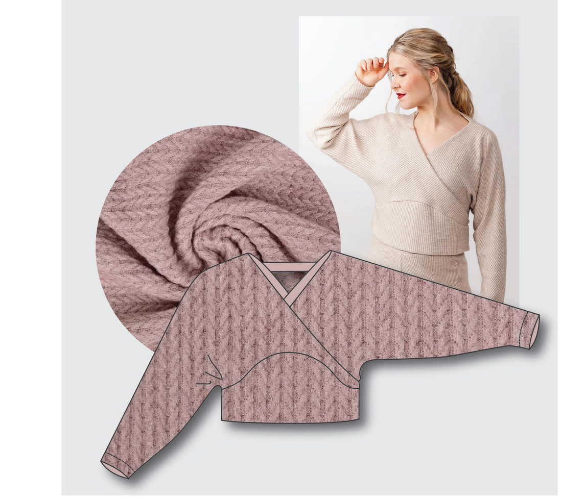 Kajo Top Kit - Angora Touch Cable in Rose-Sewing Kit-Flying Bobbins Haberdashery