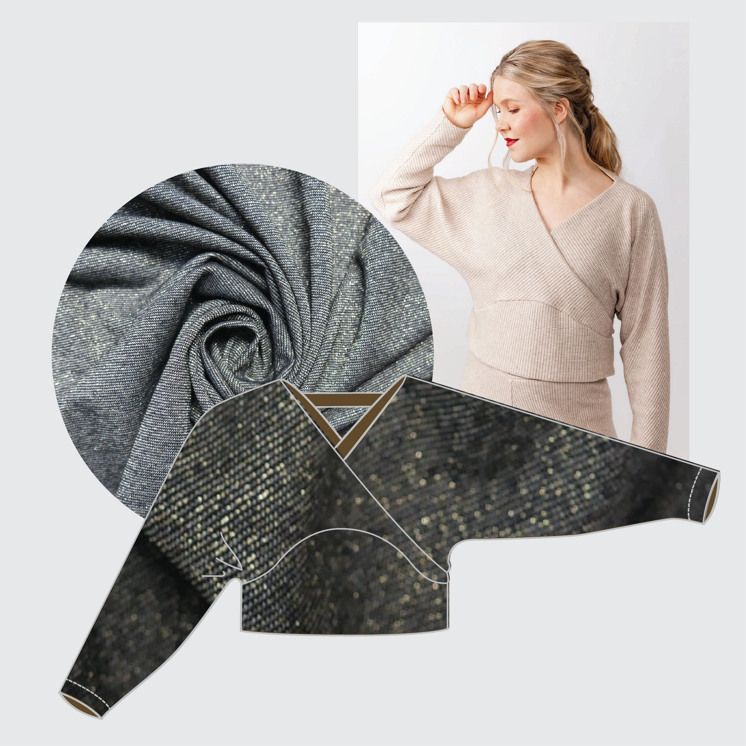 Kajo Top Kit - Lady McElroy Ritz Jersey in Black Gold-Sewing Kit-Flying Bobbins Haberdashery