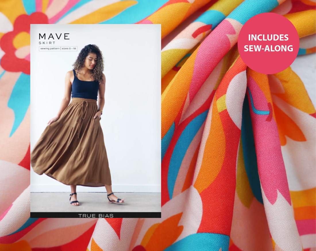 Mave Skirt Kit - Tapestry Summer Rayon In Red-Skirt-Flying Bobbins Haberdashery