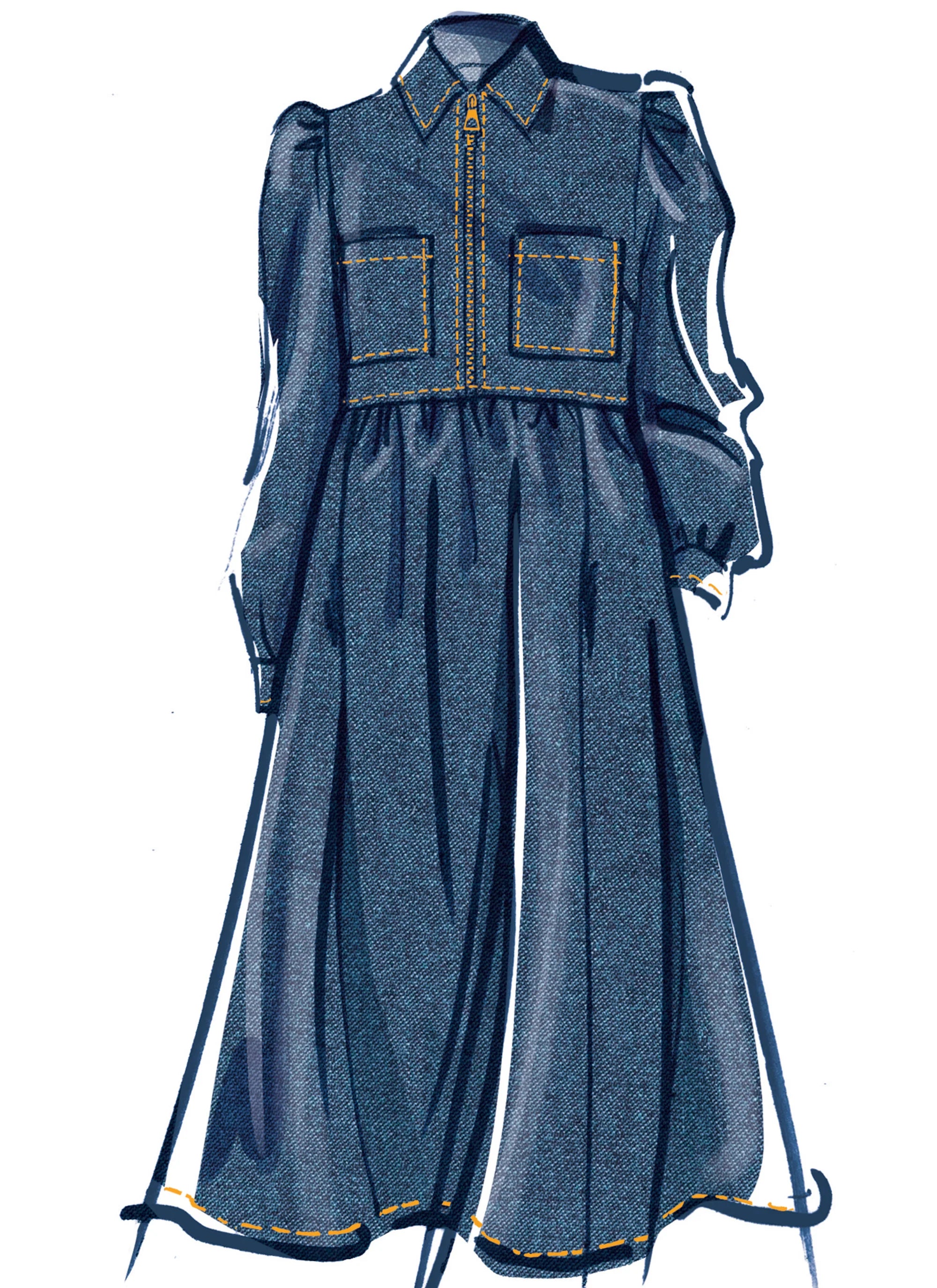 McCalls M8553, Zip Through Dress-Pattern-Flying Bobbins Haberdashery