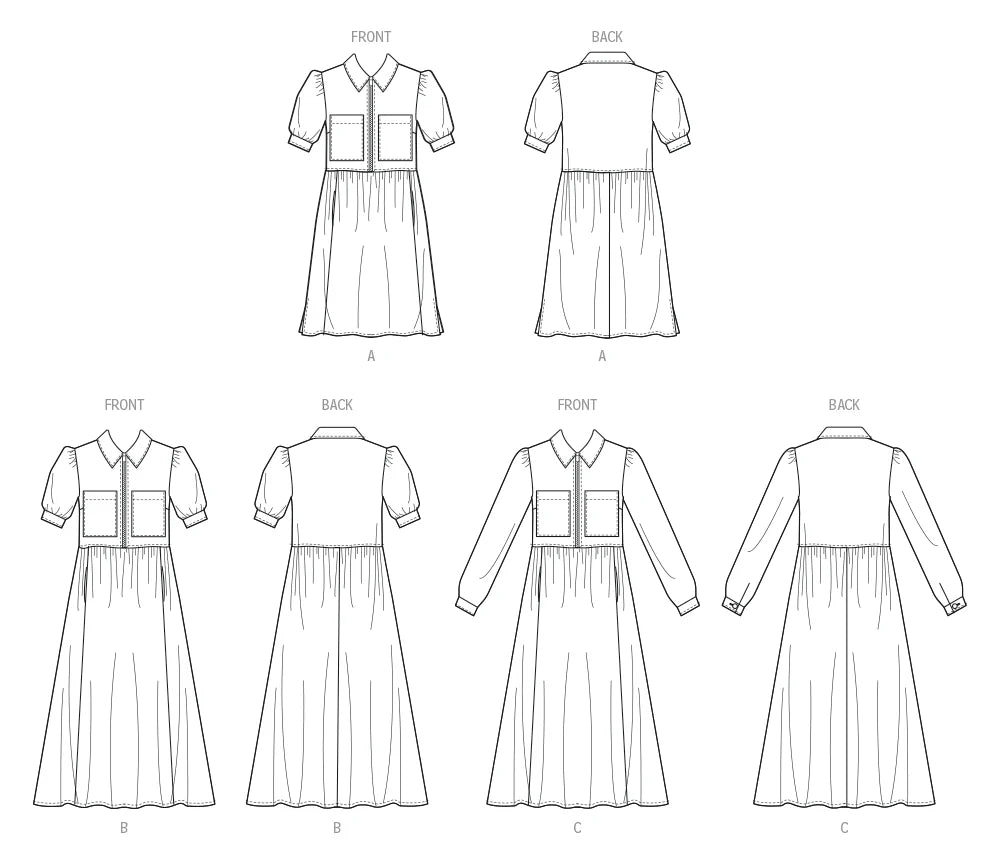 Zip Dress Kit - Atelier Brunette Fine Cord in Night-Sewing Kit-Flying Bobbins Haberdashery