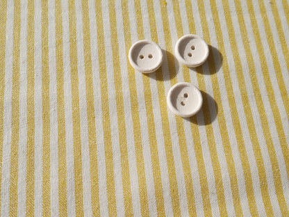 Raytis Laundered Cotton Stripe in Yellow, £15.50 p/m-Cotton Fabric-Flying Bobbins Haberdashery