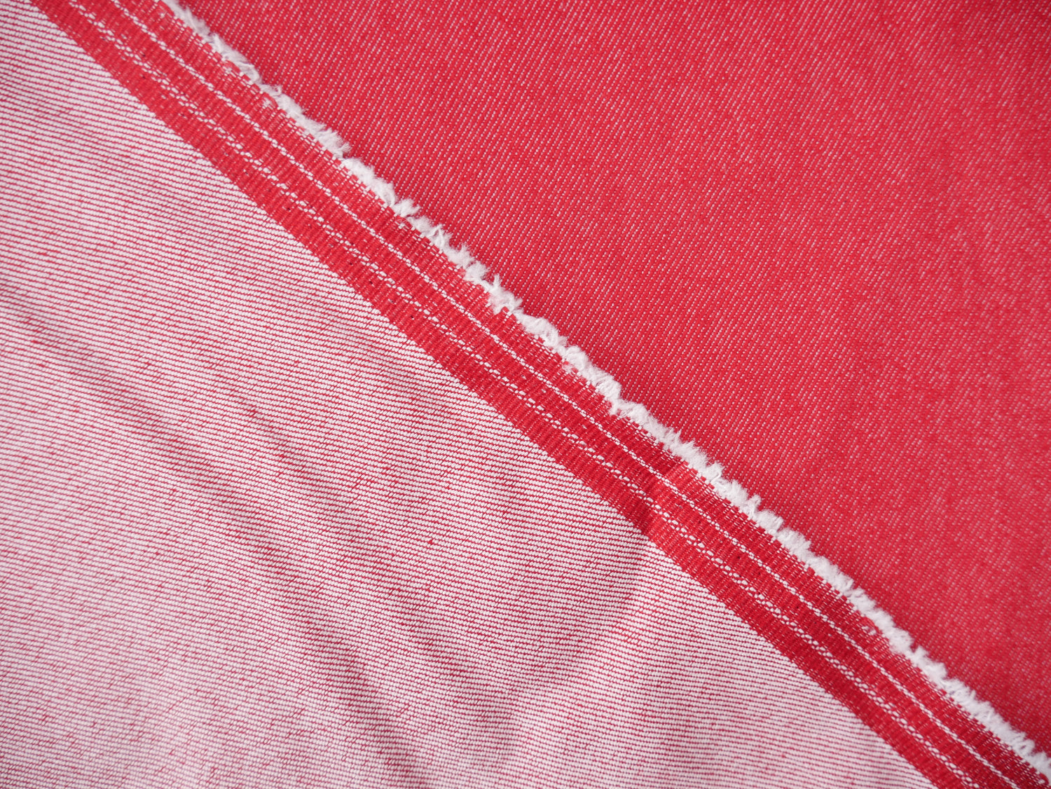 Stretch Denim in Red, £15.00 p/m-Denim-Flying Bobbins Haberdashery