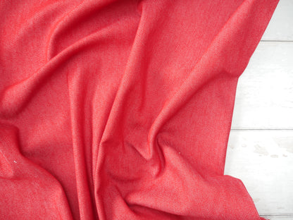 Stretch Denim in Red, £15.00 p/m-Denim-Flying Bobbins Haberdashery