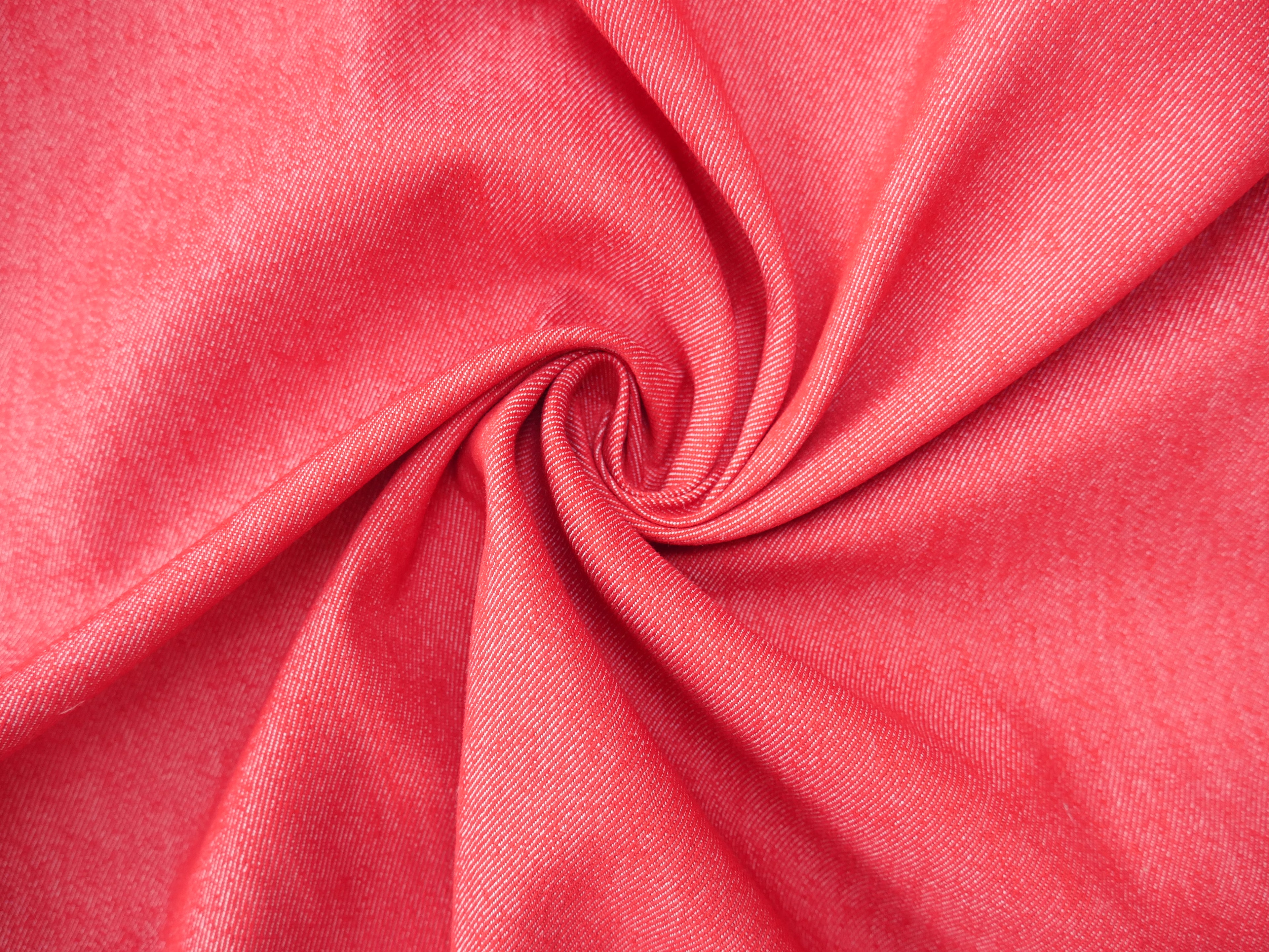 Stretch Denim in Red, £15.00 p/m-Denim-Flying Bobbins Haberdashery