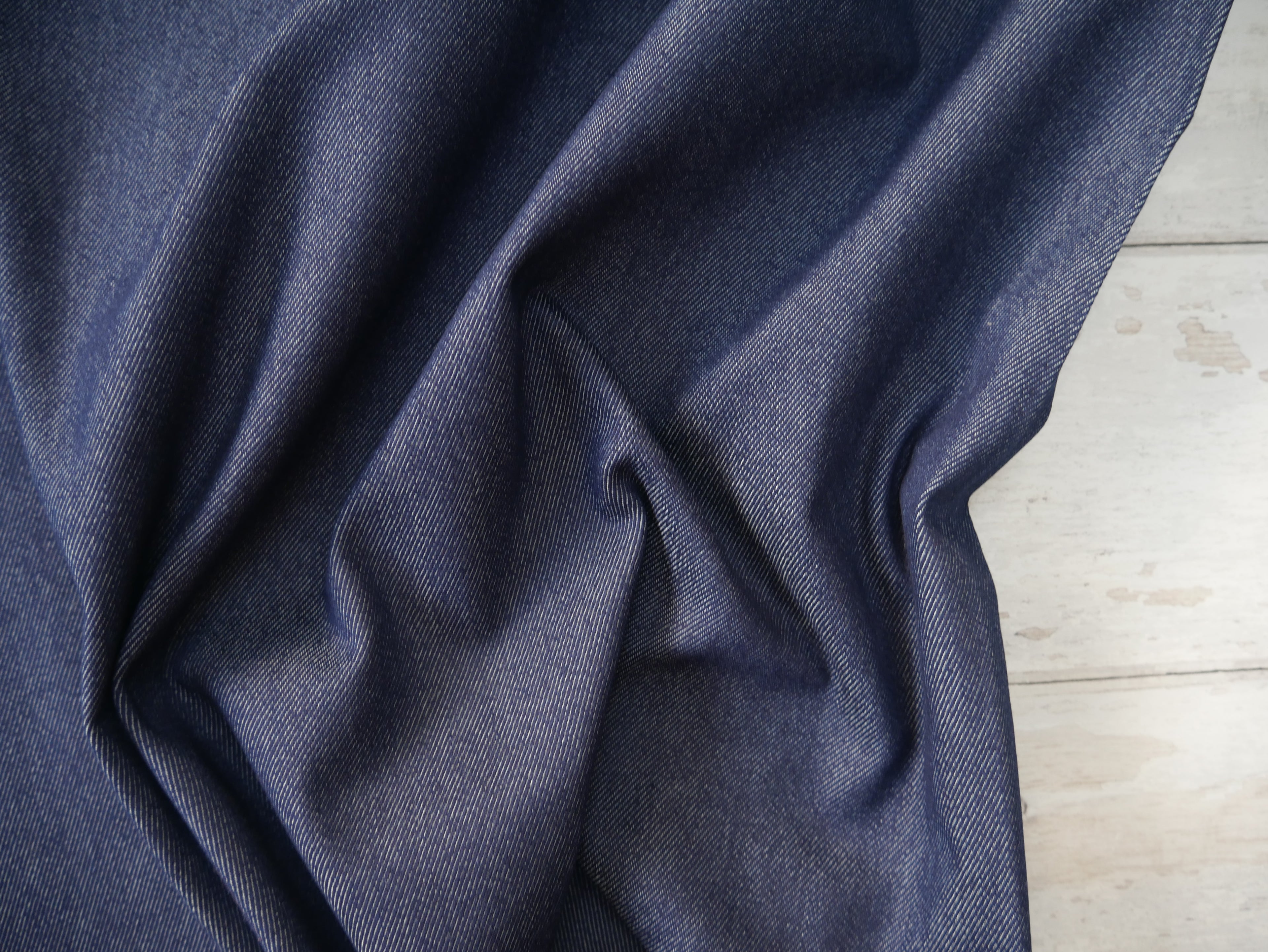Stretch Denim in Indigo, £15.00 p/m-Denim-Flying Bobbins Haberdashery
