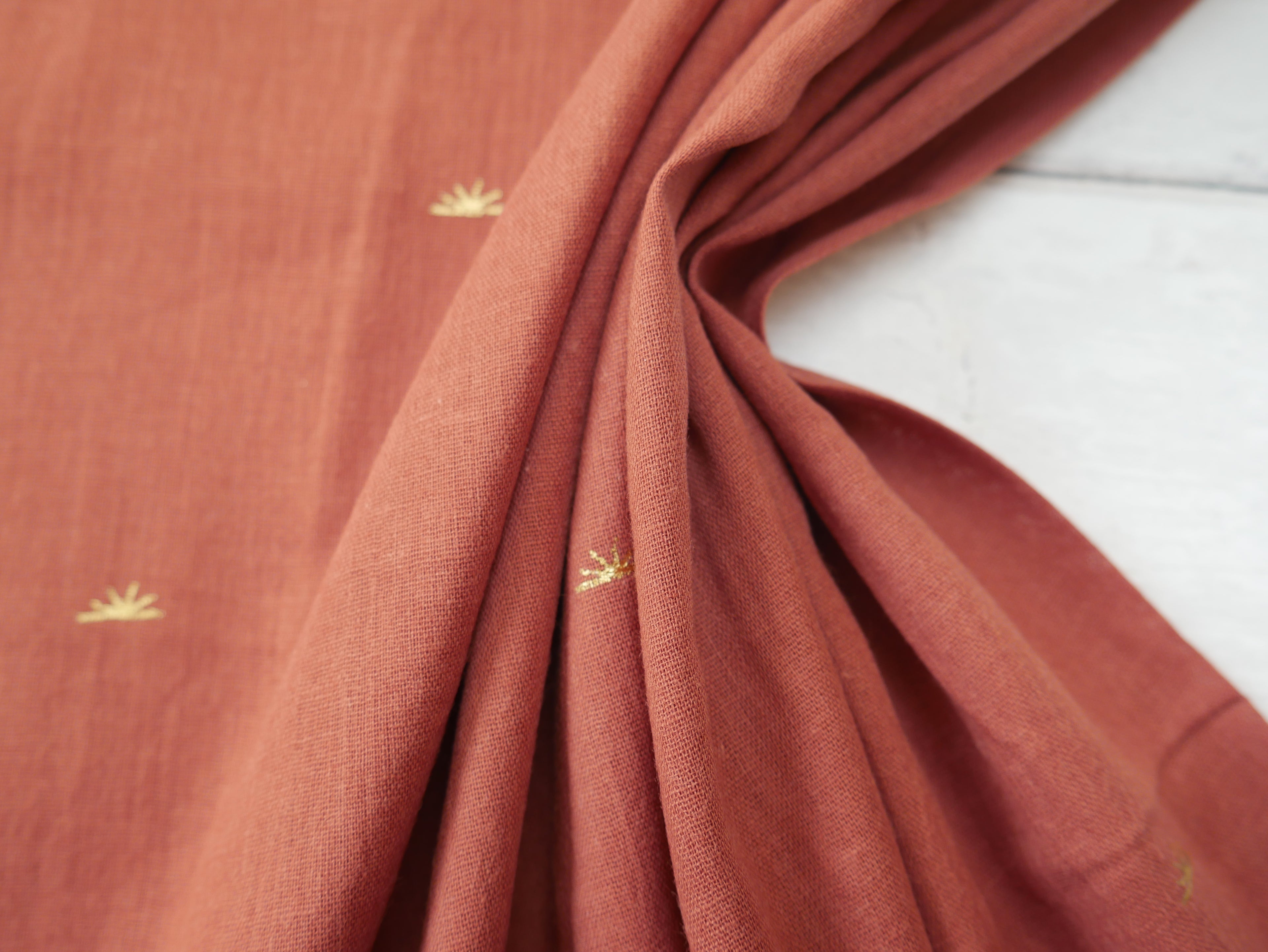 Atelier Brunette Sunset Cotton Gauze in Chestnut-Cotton Fabric-Flying Bobbins Haberdashery