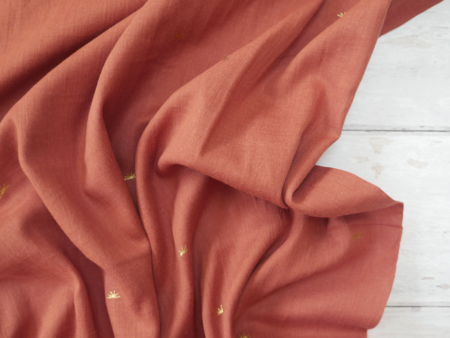 Atelier Brunette Sunset Cotton Gauze in Chestnut-Cotton Fabric-Flying Bobbins Haberdashery