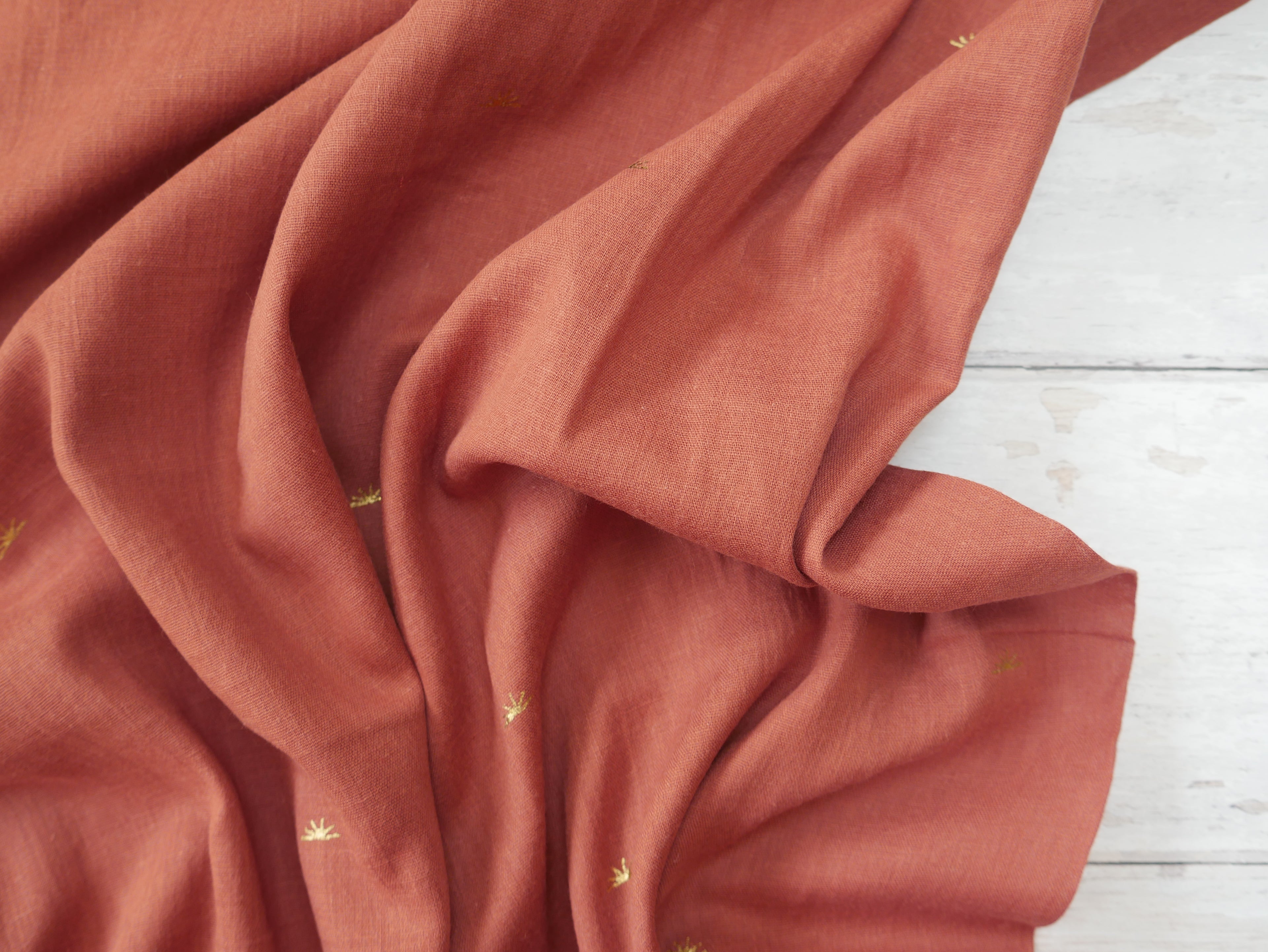 Atelier Brunette Sunset Cotton Gauze in Chestnut-Cotton Fabric-Flying Bobbins Haberdashery