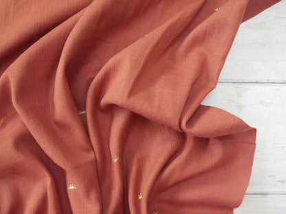 Atelier Brunette Sunset Cotton Gauze in Chestnut-Cotton Fabric-Flying Bobbins Haberdashery
