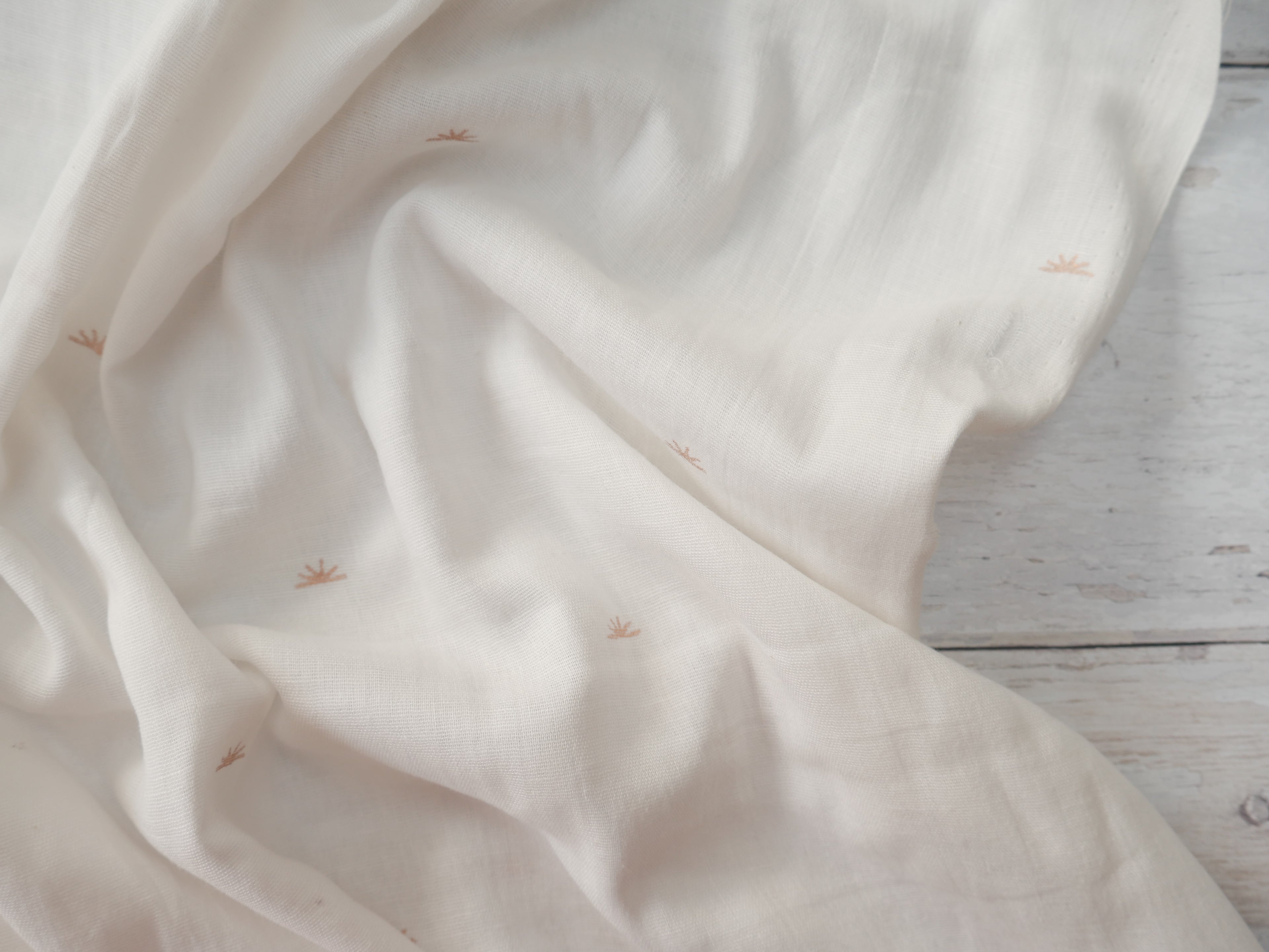Atelier Brunette Sunset Cotton Gauze in Off-White-Cotton Fabric-Flying Bobbins Haberdashery