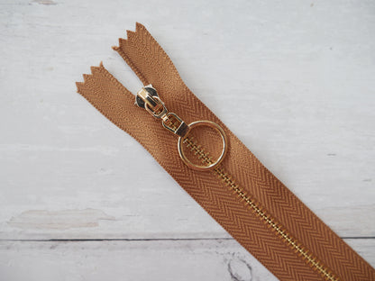 Metal Zip With Large O-Puller, 30cm-Zip-Flying Bobbins Haberdashery