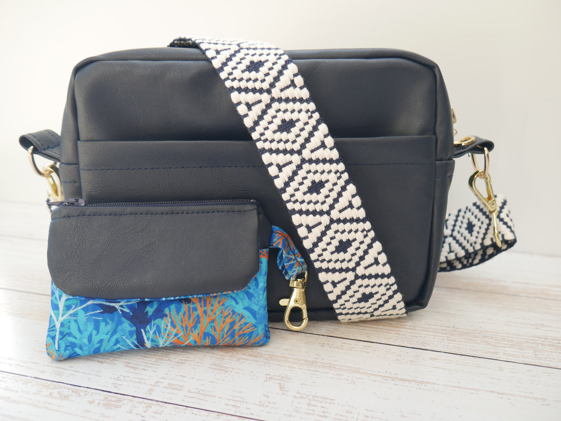 The Flying Bobbins Amber Cross-Body Bag Making Kit - Navy-Sewing Kit-Flying Bobbins Haberdashery