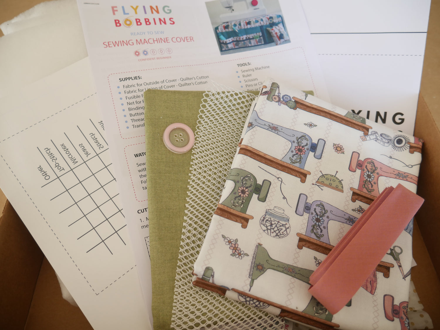 Sewing Machine Cover Kit &amp; Pattern - Vintage Machines-Sewing Kit-Flying Bobbins Haberdashery