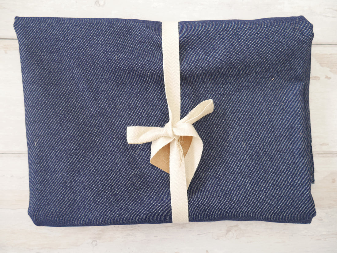 REMNANT - Stretch Denim in Indigo, 0.98m-Remnants-Flying Bobbins Haberdashery