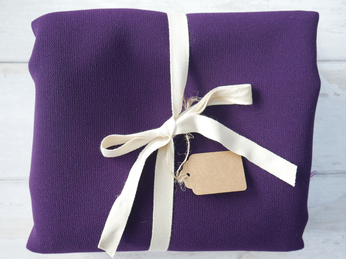 REMNANT - Lady McElroy Samba Crepe in Violet FAULT, 1.5m-Remnants-Flying Bobbins Haberdashery
