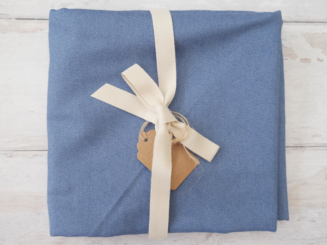 REMNANT - Stretch Denim in Mid-Blue, 0.6m-Remnants-Flying Bobbins Haberdashery