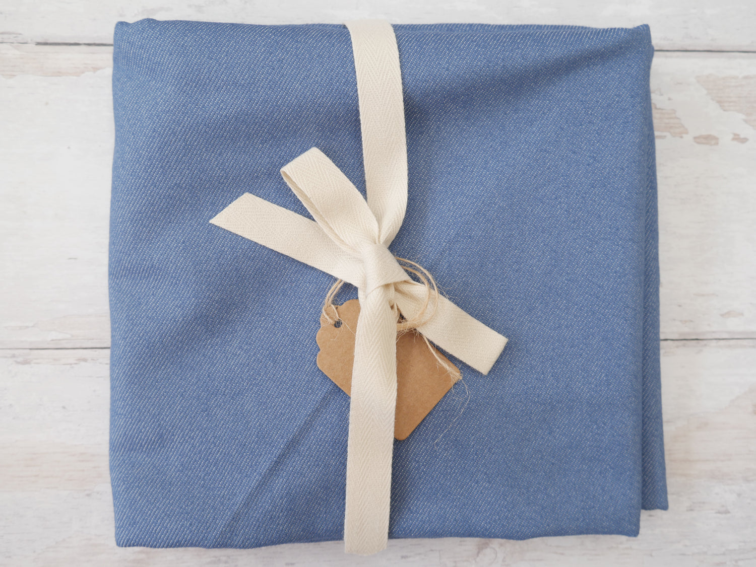 REMNANT - Stretch Denim in Mid-Blue, 0.6m-Remnants-Flying Bobbins Haberdashery