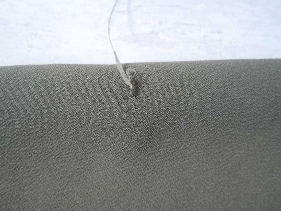 REMNANT - Lady McElroy Samba Crepe in Olive FAULT, 2.7m-Remnants-Flying Bobbins Haberdashery