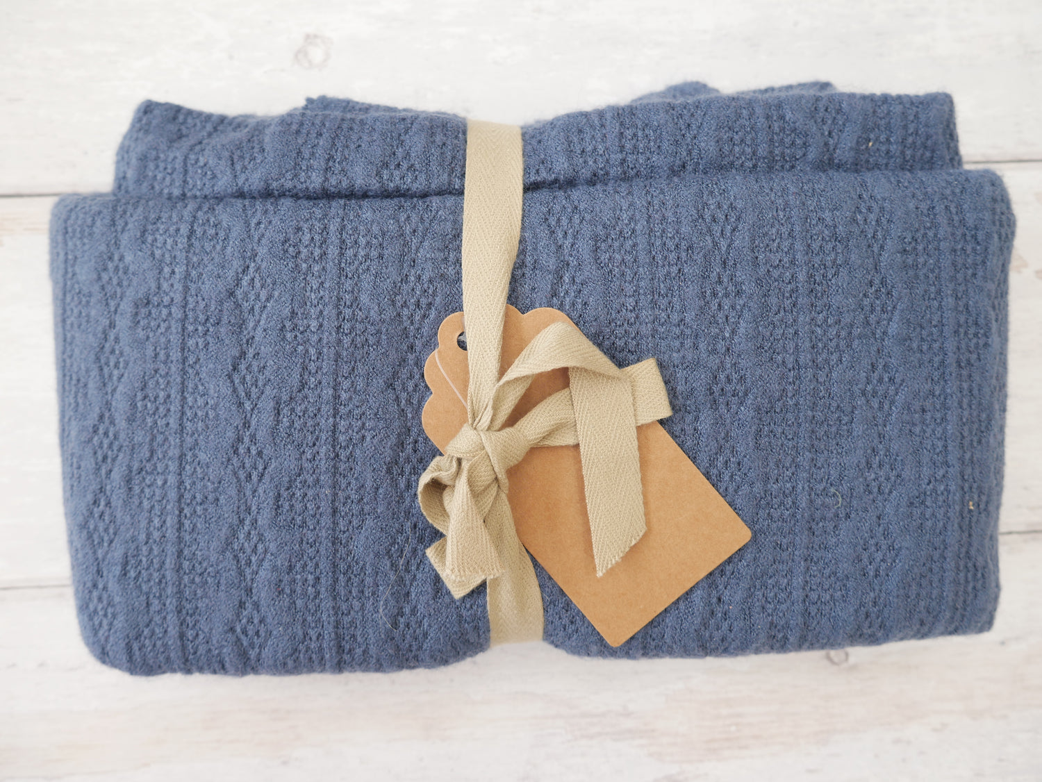 REMNANT - Florence Cable Knit in Petrol. 0.75m-Remnants-Flying Bobbins Haberdashery