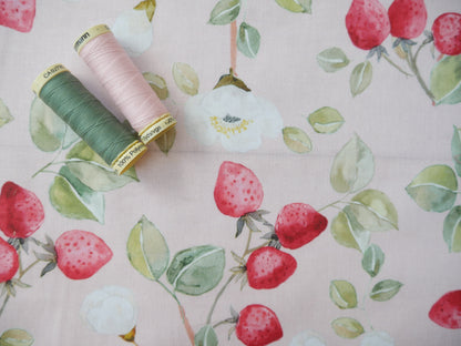 Cotton Poplin in Strawberry Blossom, £16.50 p/m-Cotton Fabric-Flying Bobbins Haberdashery