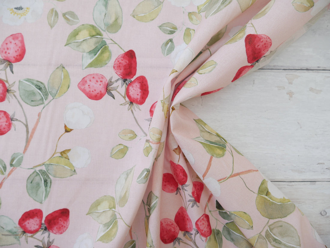 Cotton Poplin in Strawberry Blossom, £16.50 p/m-Cotton Fabric-Flying Bobbins Haberdashery