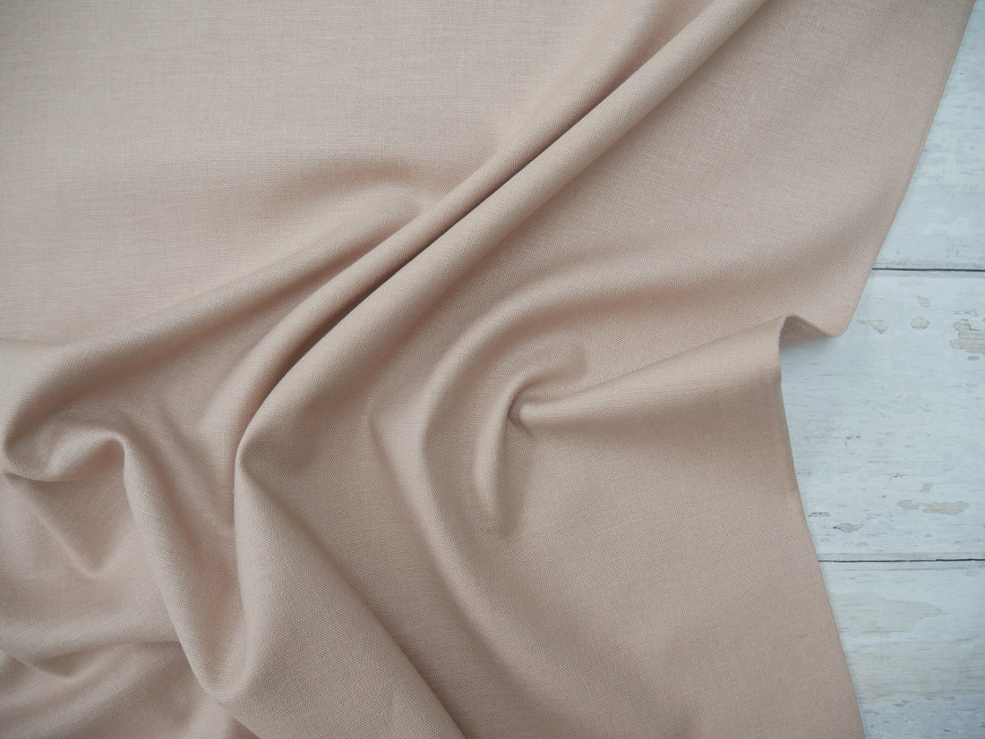 REMNANT FAULT - Province Linen Chambray in Shell x 1.5m-Fabric-Flying Bobbins Haberdashery
