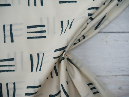 Atelier Brunette Native Print Cotton in Off-White, £17.00-Cotton Fabric-Flying Bobbins Haberdashery