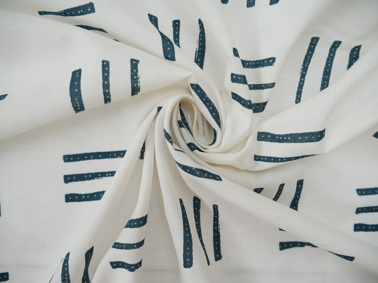 Atelier Brunette Native Print Cotton in Off-White, £17.00-Cotton Fabric-Flying Bobbins Haberdashery
