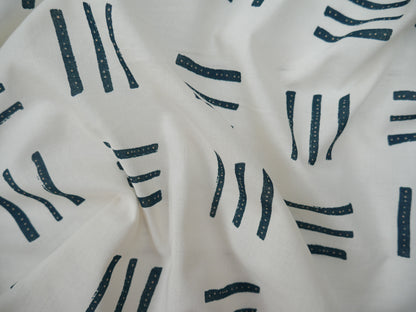 Atelier Brunette Native Print Cotton in Off-White, £17.00-Cotton Fabric-Flying Bobbins Haberdashery