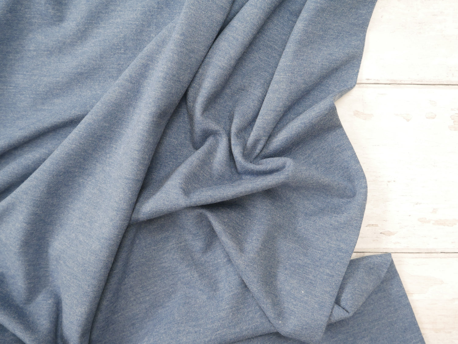 Melange Cotton Jersey in French Navy, £15.50pm-Viscose-Flying Bobbins Haberdashery