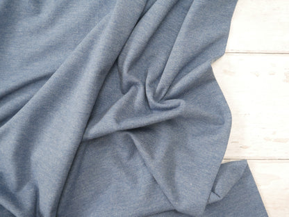 Melange Cotton Jersey in French Navy, £15.50pm-Viscose-Flying Bobbins Haberdashery