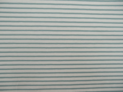 Breton Stripe Cotton Jersey in Sage &amp; Ivory £16.00 pm-Cotton Jersey-Flying Bobbins Haberdashery