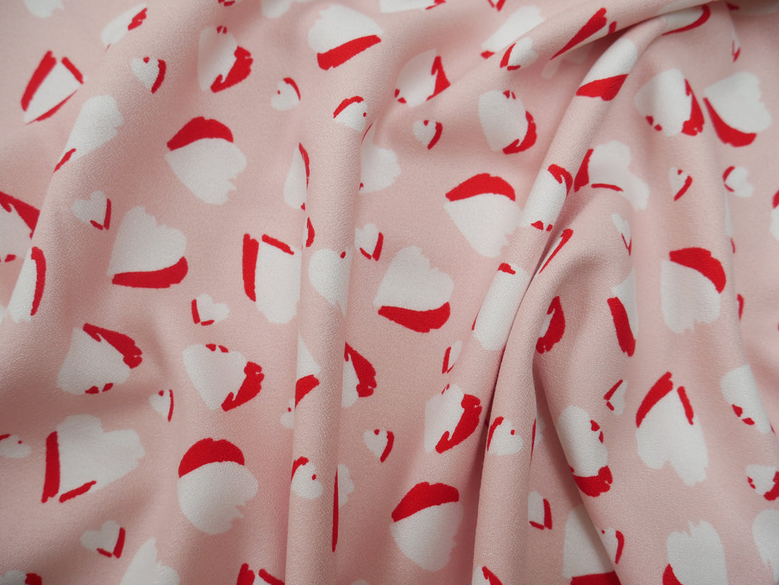 Heartbeat Rayon Crepe by Lady McElroy in Pink, £19.50 p/m-Fabric-Flying Bobbins Haberdashery
