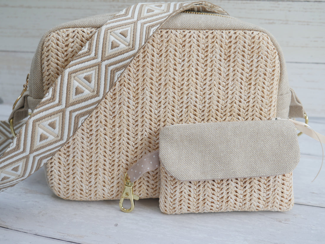 The Flying Bobbins Amber Cross-Body Bag Making Kit - Straw-Sewing Kit-Flying Bobbins Haberdashery