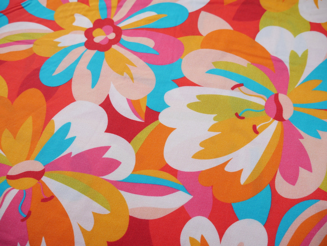 Dashwood Tapestry Floral Rayon in Red-Viscose Challis-Flying Bobbins Haberdashery