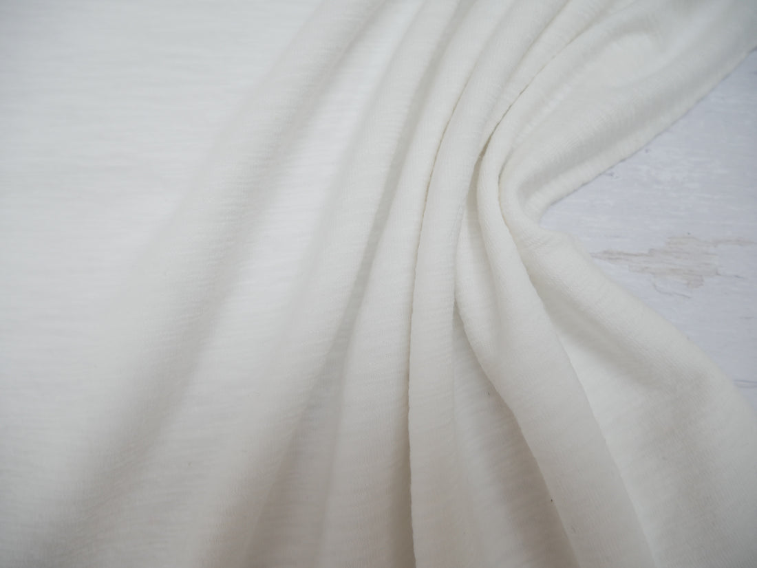 REMNANT - Henley Slub Linen Jersey in Cream x 0.6m-Slub Jersey-Flying Bobbins Haberdashery