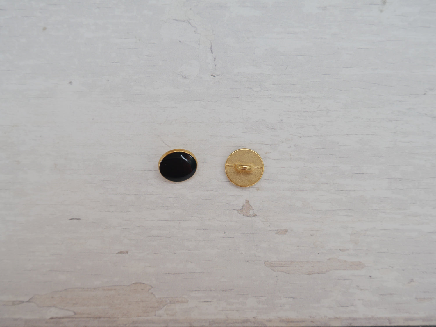 Lacquered Metal Button, 11mm in Black-Button-Flying Bobbins Haberdashery