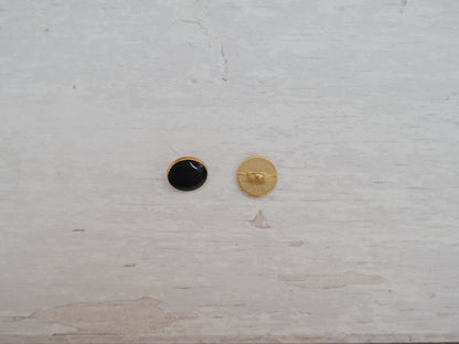 Lacquered Metal Button, 11mm in Black-Button-Flying Bobbins Haberdashery