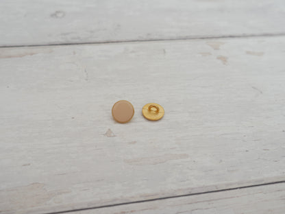 Lacquered Metal Button, 11mm in Ivory-Button-Flying Bobbins Haberdashery
