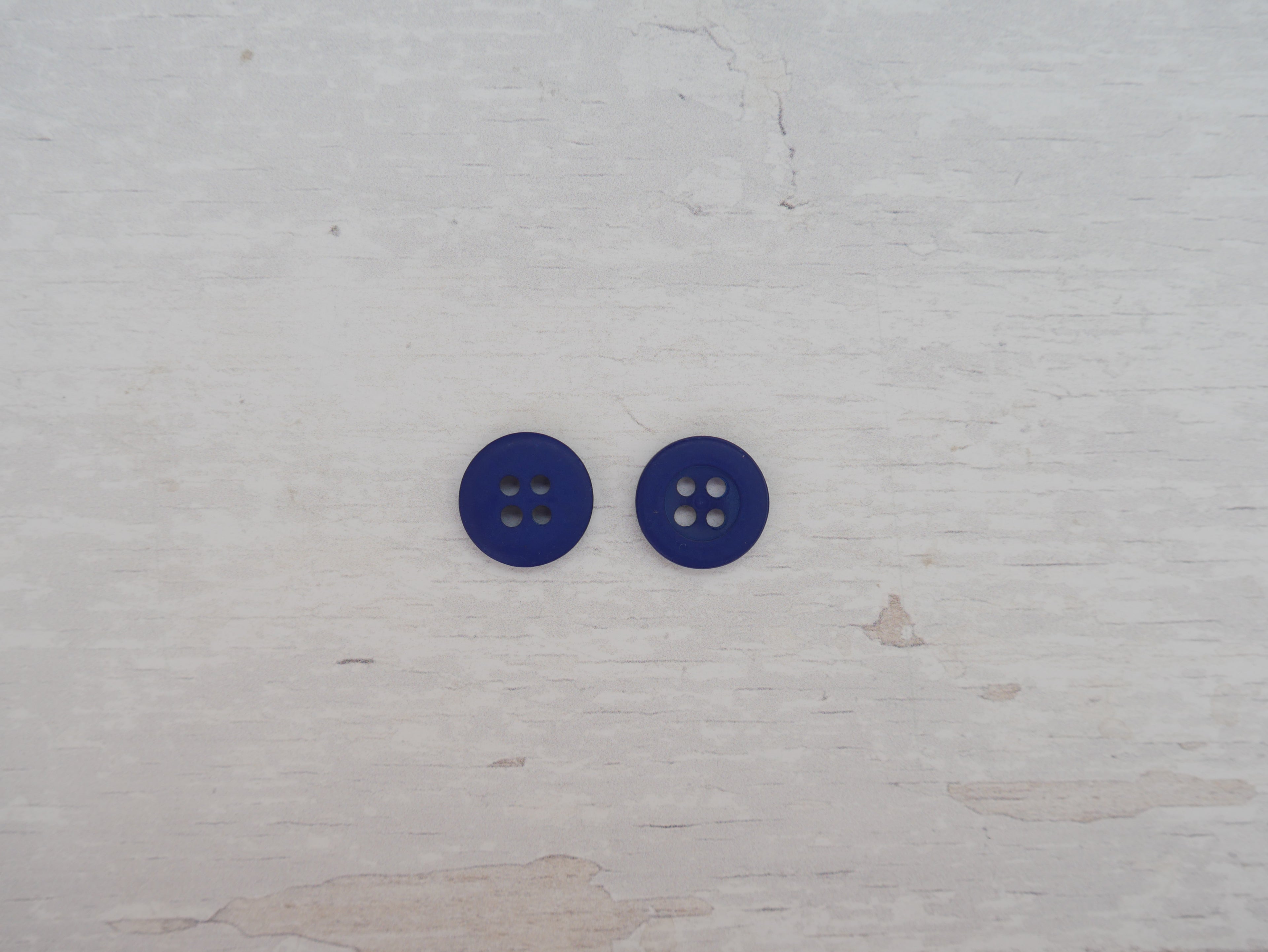 4-Hole, Mini 12mm Button in Cobalt-Button-Flying Bobbins Haberdashery